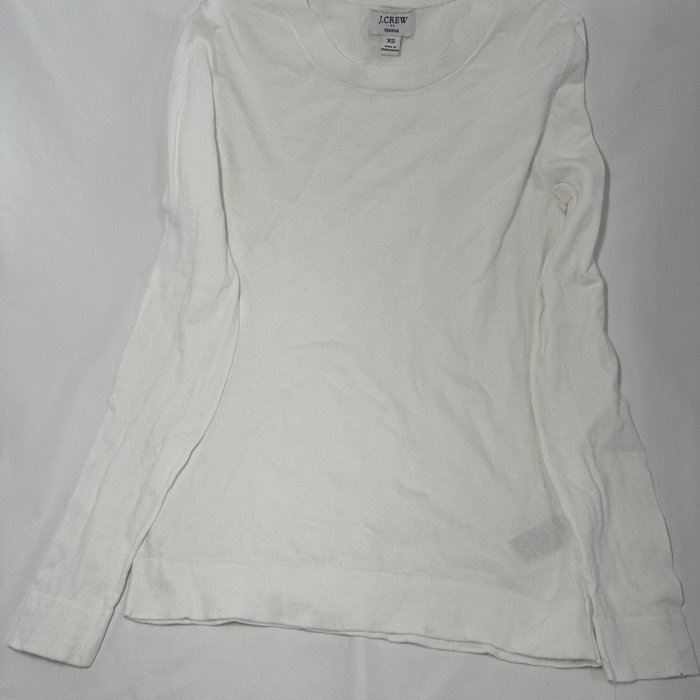 J. Crew Teddie Classic White Long Sleeve Sweatshirt